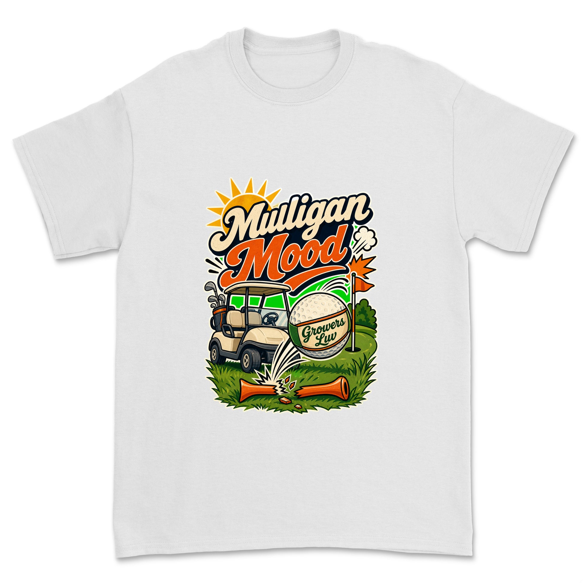 Mulligan Mood Men's Gildan Graphic Tee in White
