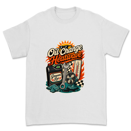 Oil Change Heatwave Men's Gildan Graphic Tee in White