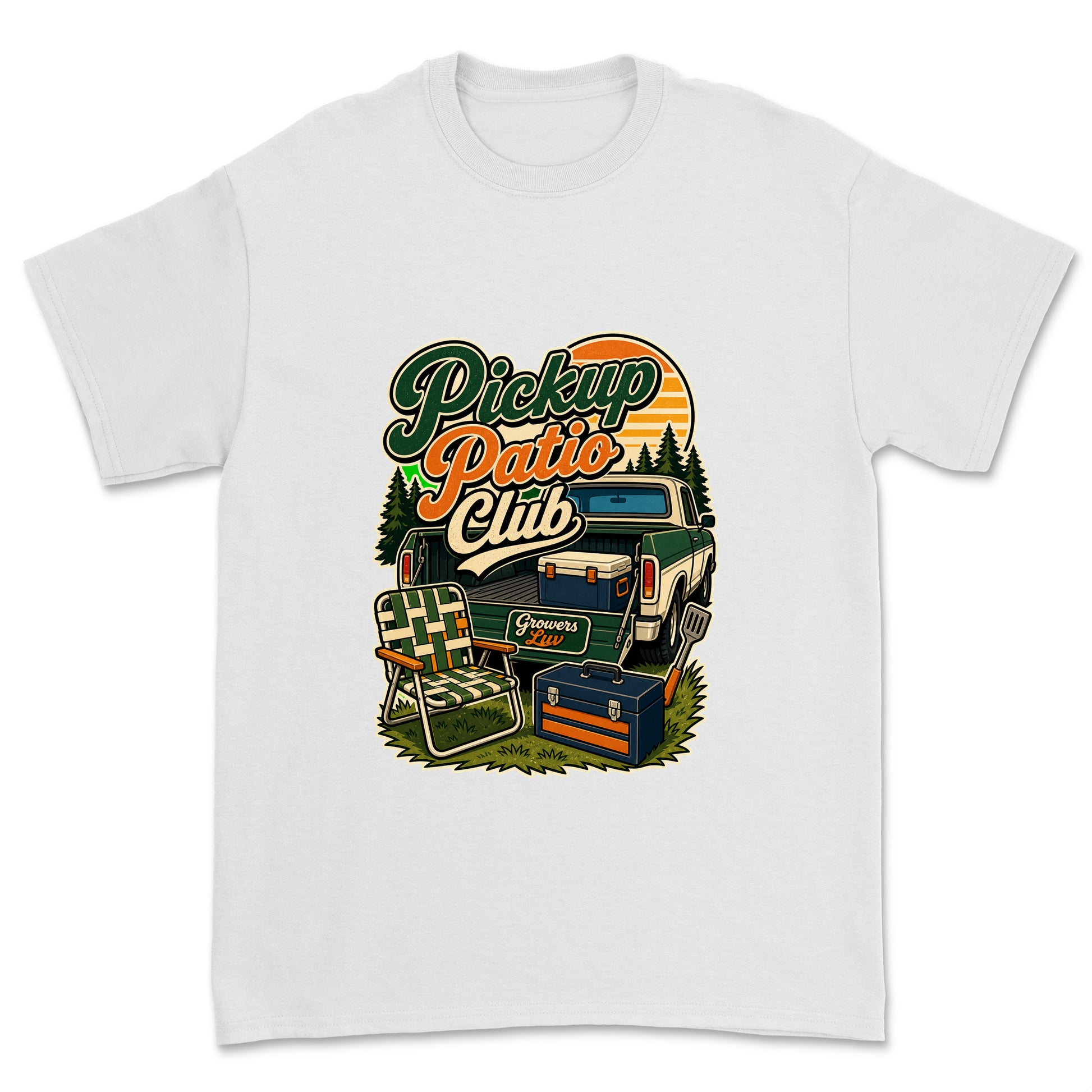 Pickup Patio Club Men's Gildan Graphic Tee in White