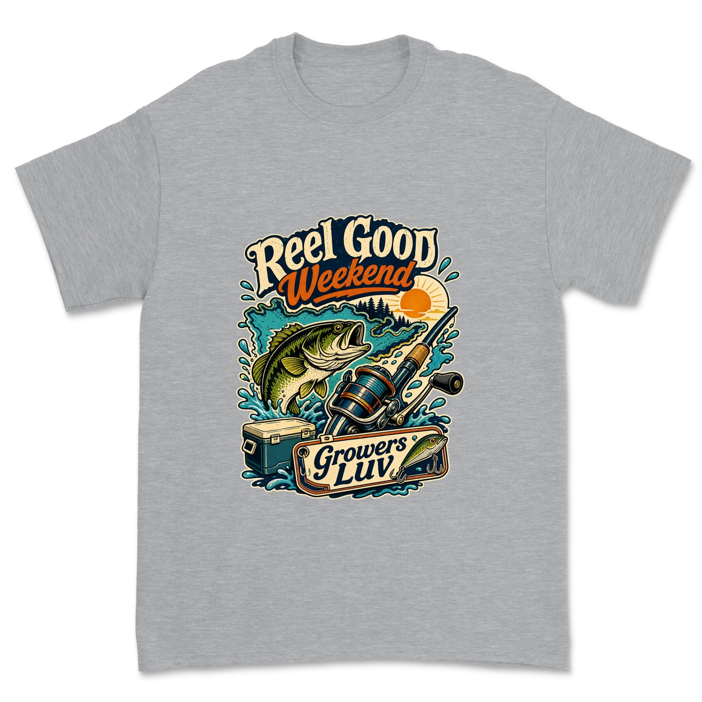 Reel Good Weekend Men's Gildan Graphic Tee in Sport Grey Heather