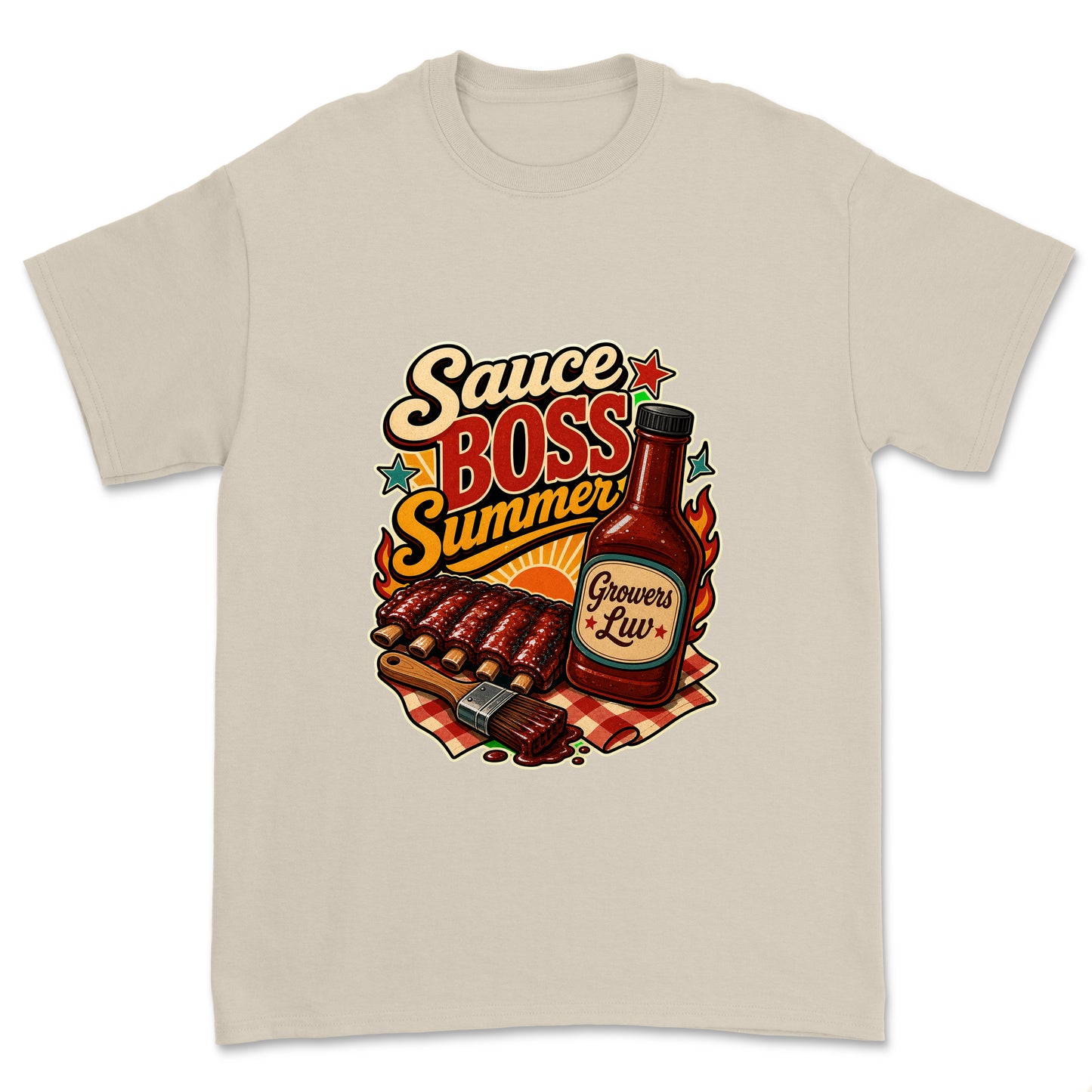 Sauce Boss Summer Men's Gildan Graphic Tee in Sand