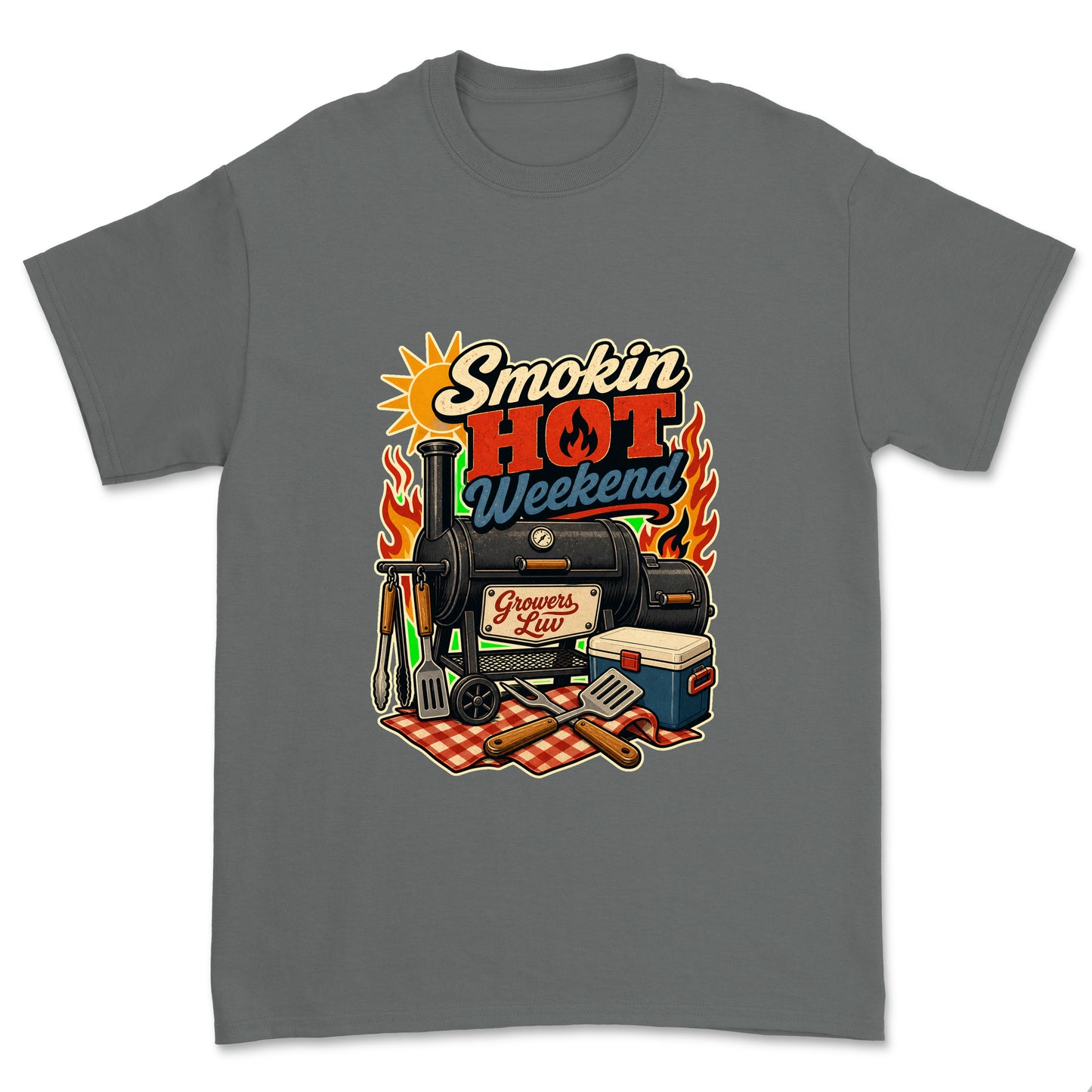 Smokin Hot Weekend Men's Gildan Graphic Tee in Charcoal