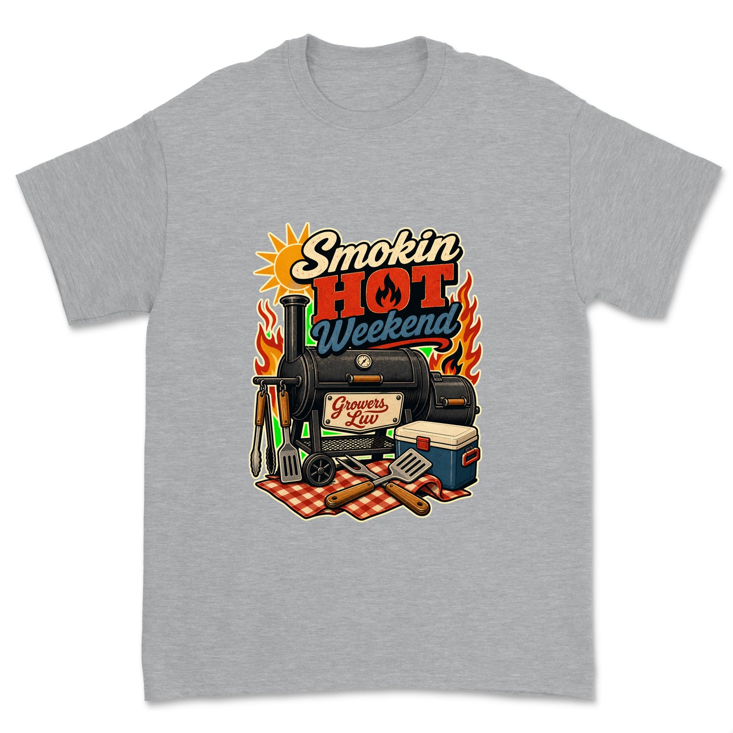 Smokin Hot Weekend Men's Gildan Graphic Tee in Sport Grey Heather