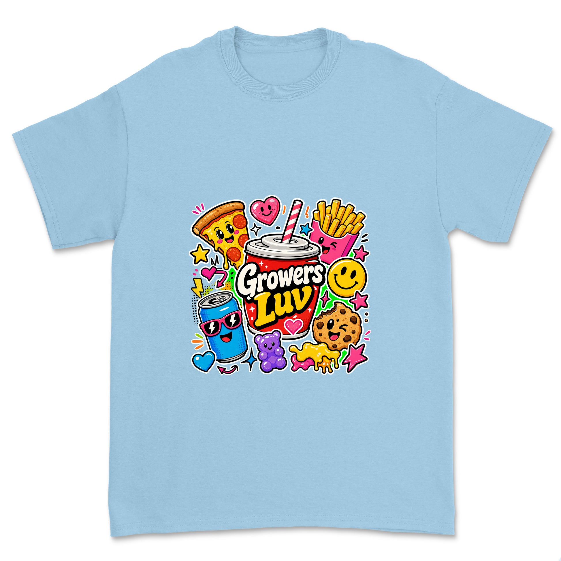 Snack Party Youth Graphic Tee in Light Blue