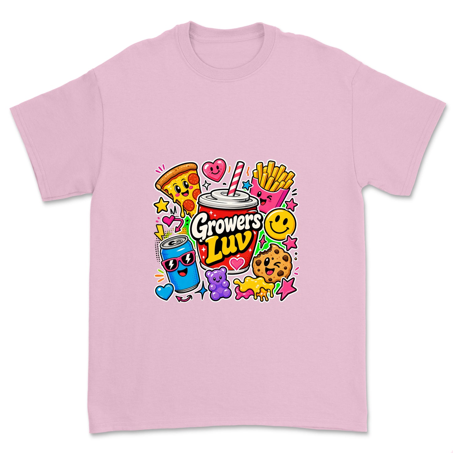 Snack Party Youth Graphic Tee in Light Pink