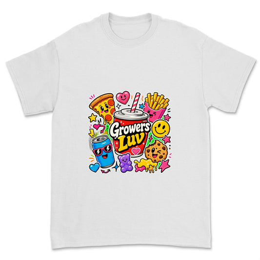 Snack Party Youth Graphic Tee in White