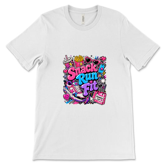 Snack Run Fit Women's Bella Canvas Graphic Tee in White