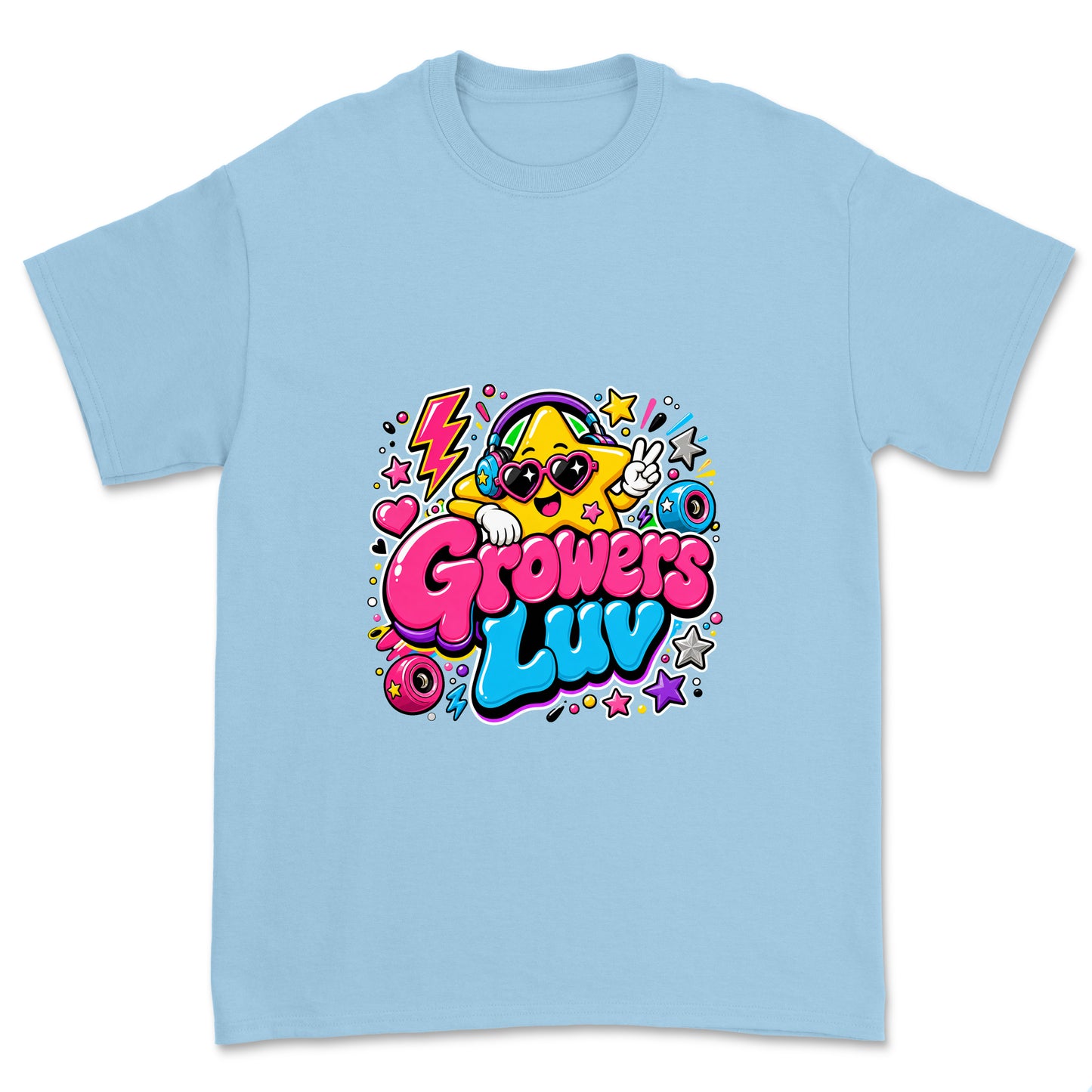 Star Mascot Youth Graphic Tee in Light Blue