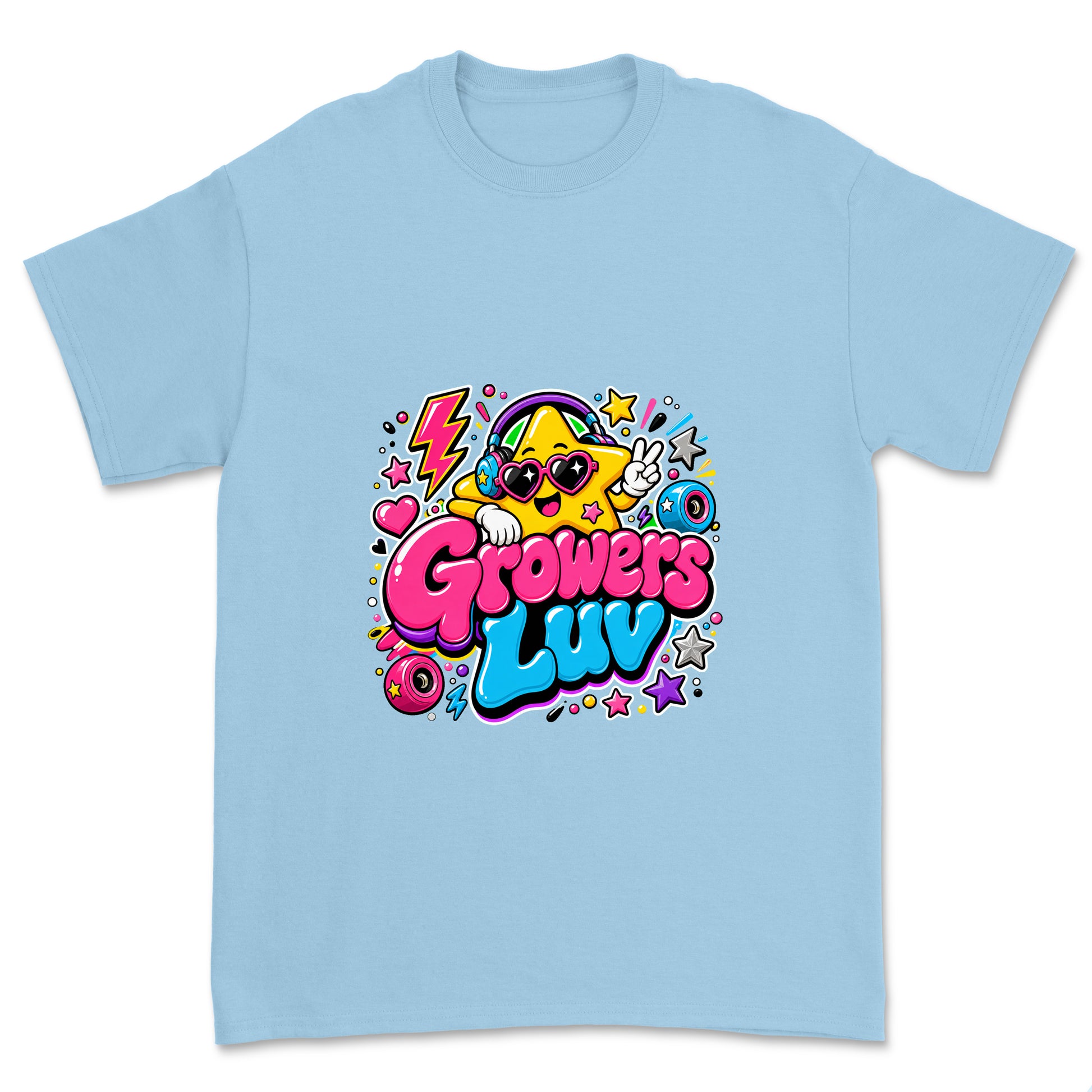 Star Mascot Youth Graphic Tee in Light Blue