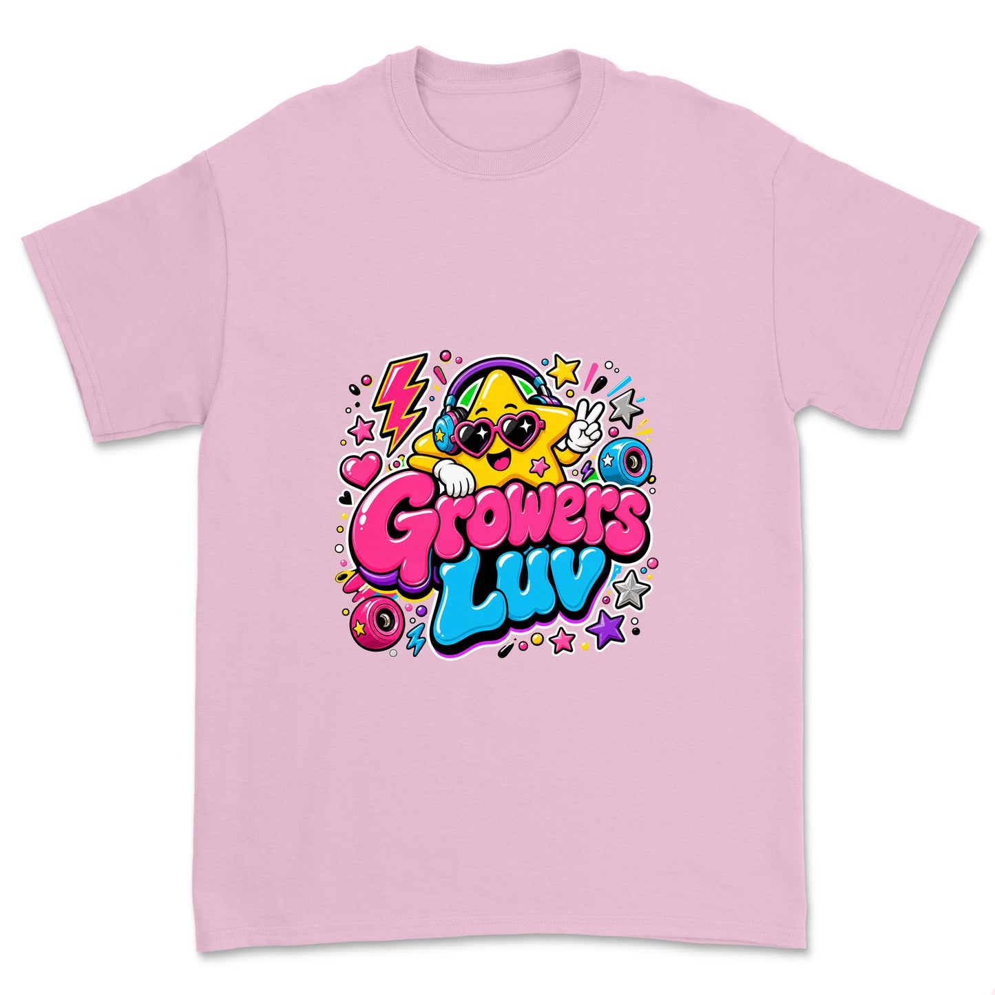 Star Mascot Youth Graphic Tee in Light Pink