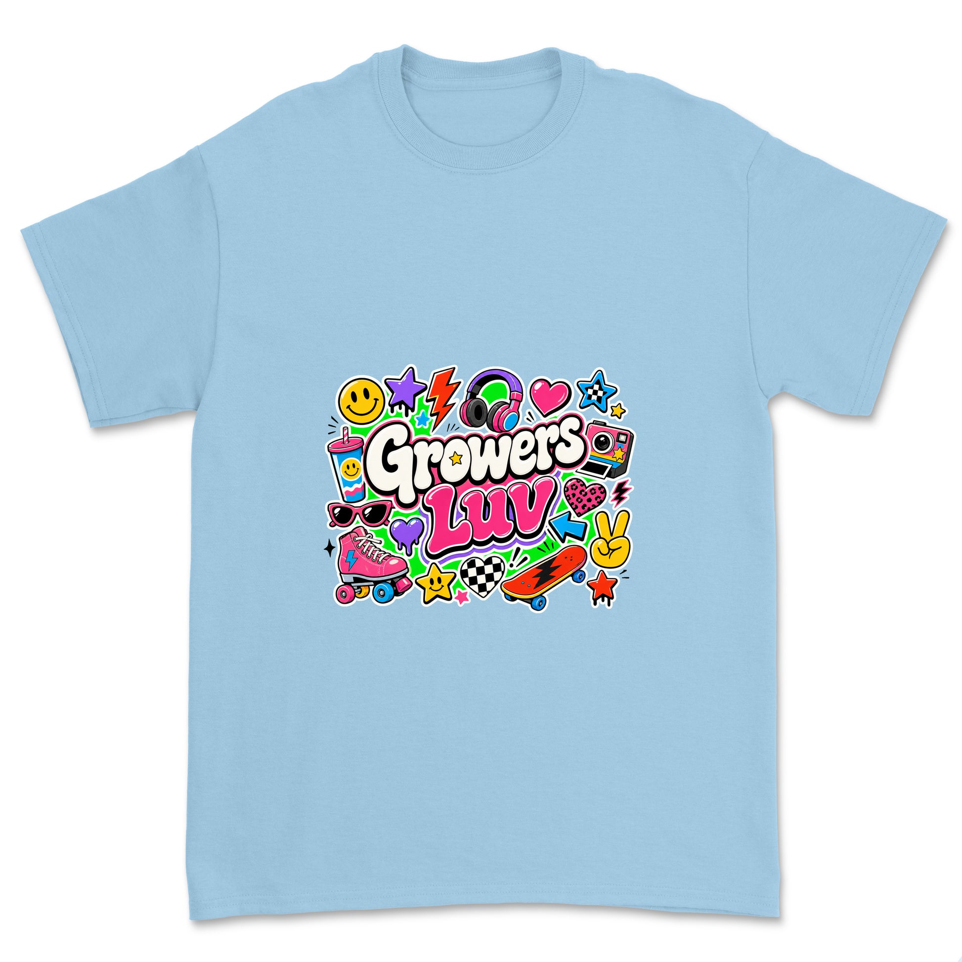 Stickerbomb Youth Graphic Tee in Light Blue