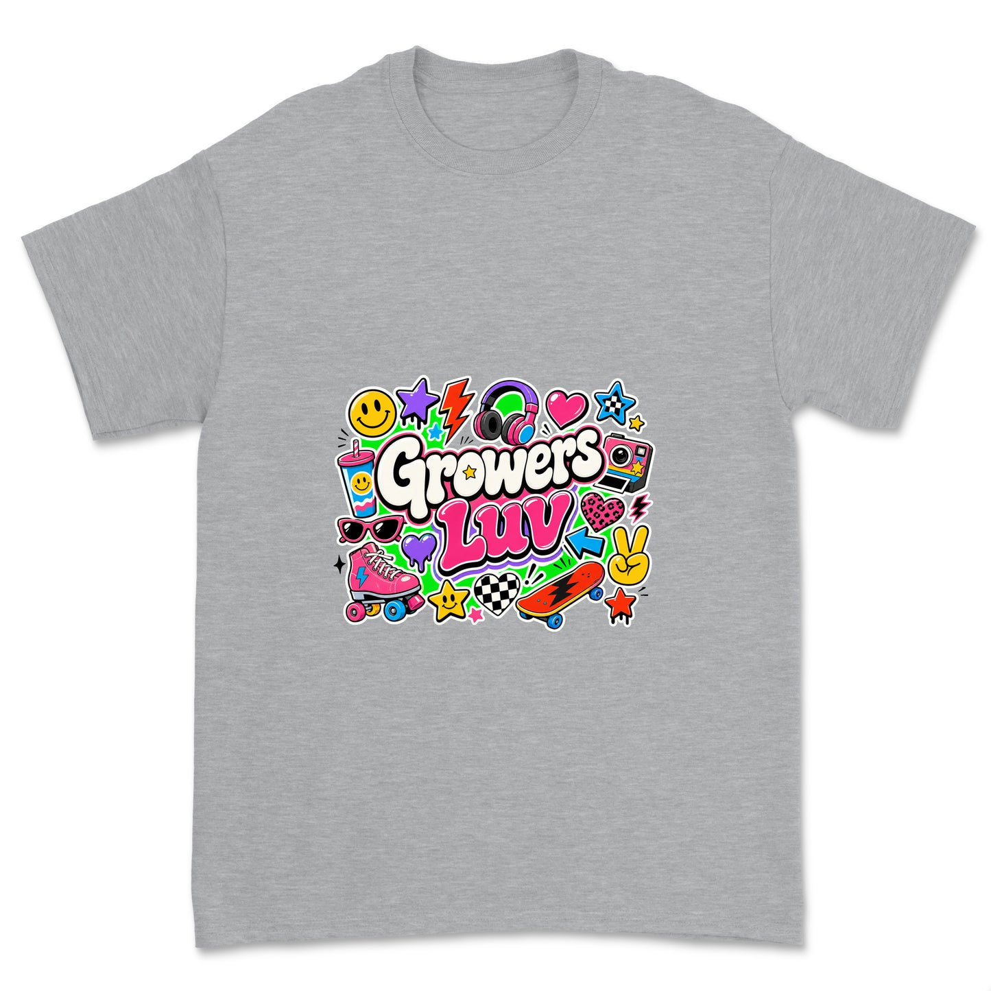 Stickerbomb Youth Graphic Tee in Sport Grey Heather