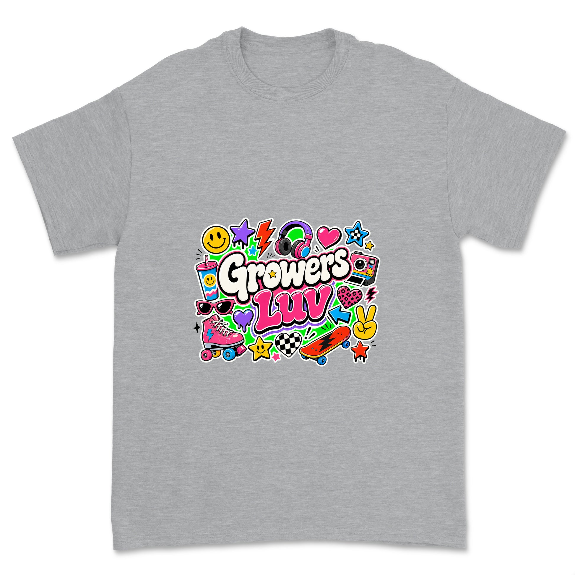 Stickerbomb Youth Graphic Tee in Sport Grey Heather