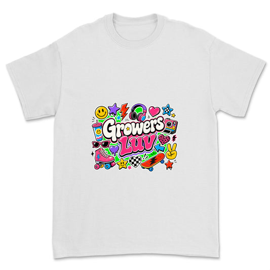 Stickerbomb Youth Graphic Tee in White