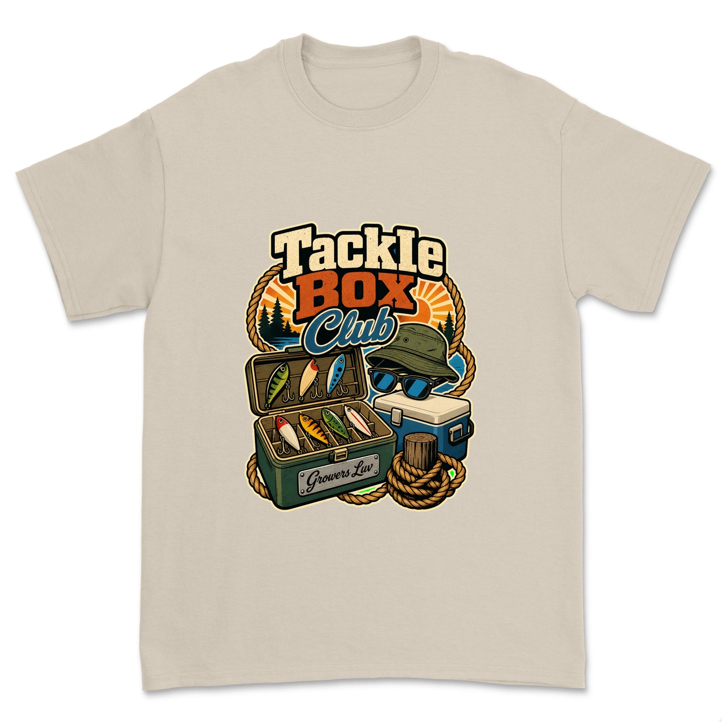 Tackle Box Club Men's Gildan Graphic Tee in Sand