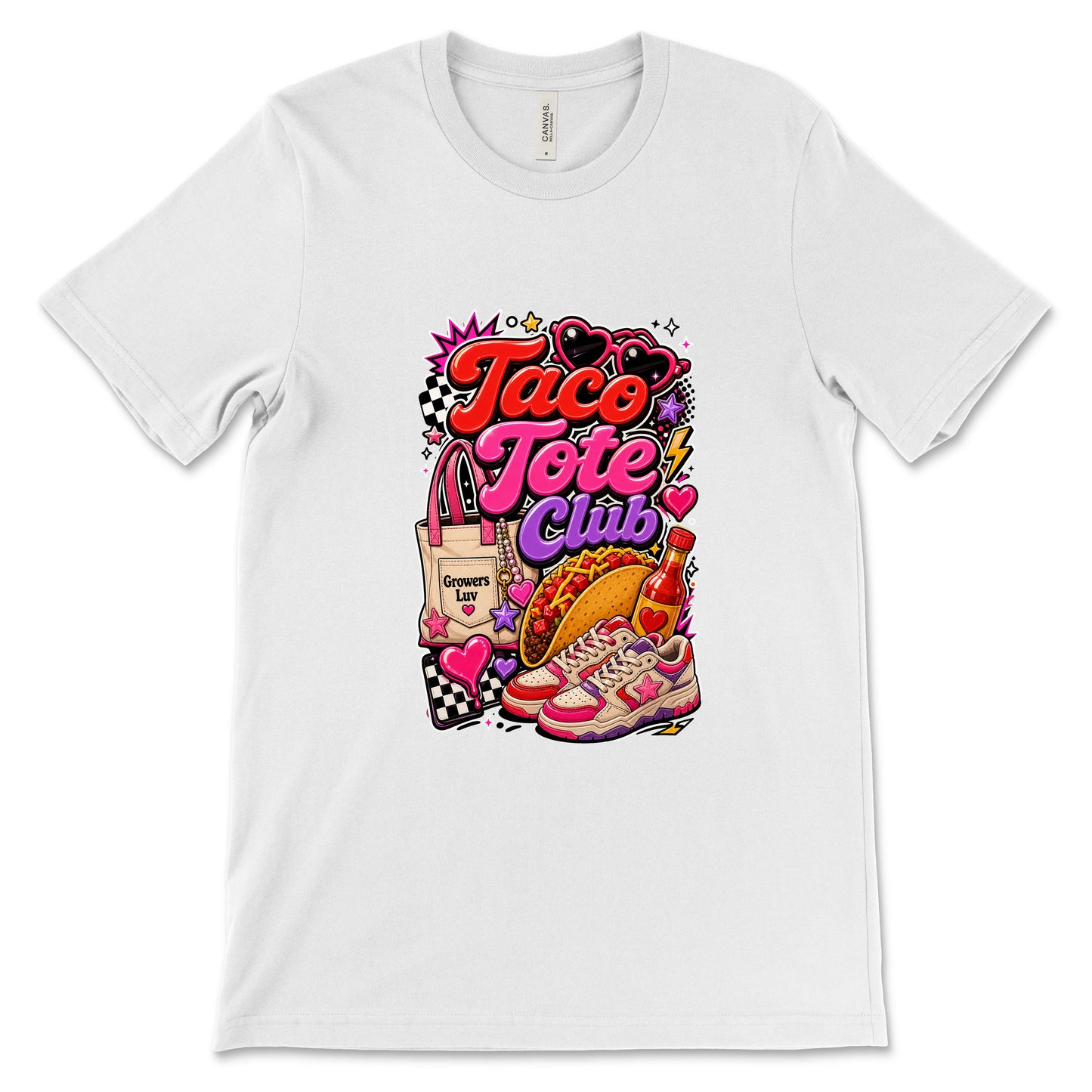 Taco Tote Club Women's Bella Canvas Graphic Tee in White