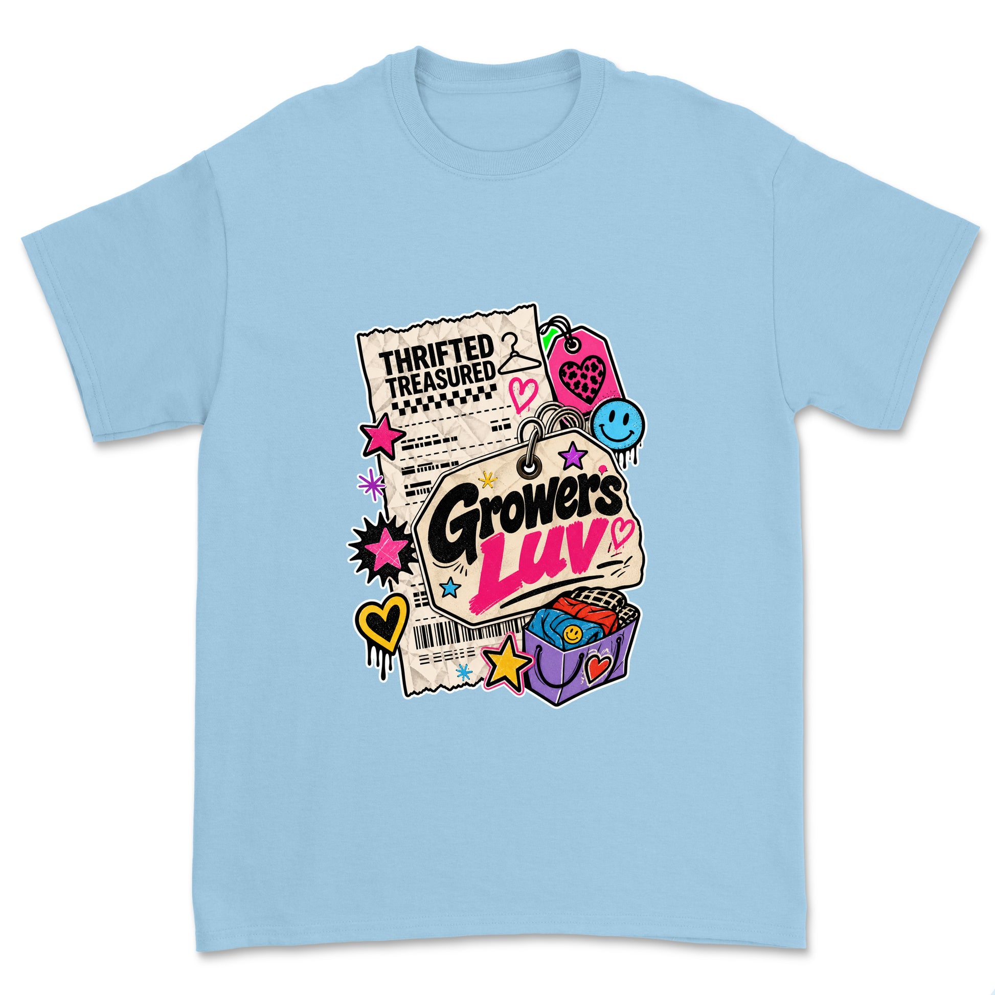 Thrift Haul Youth Graphic Tee in Light Blue