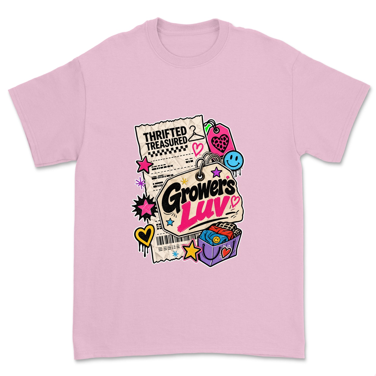 Thrift Haul Youth Graphic Tee in Light Pink