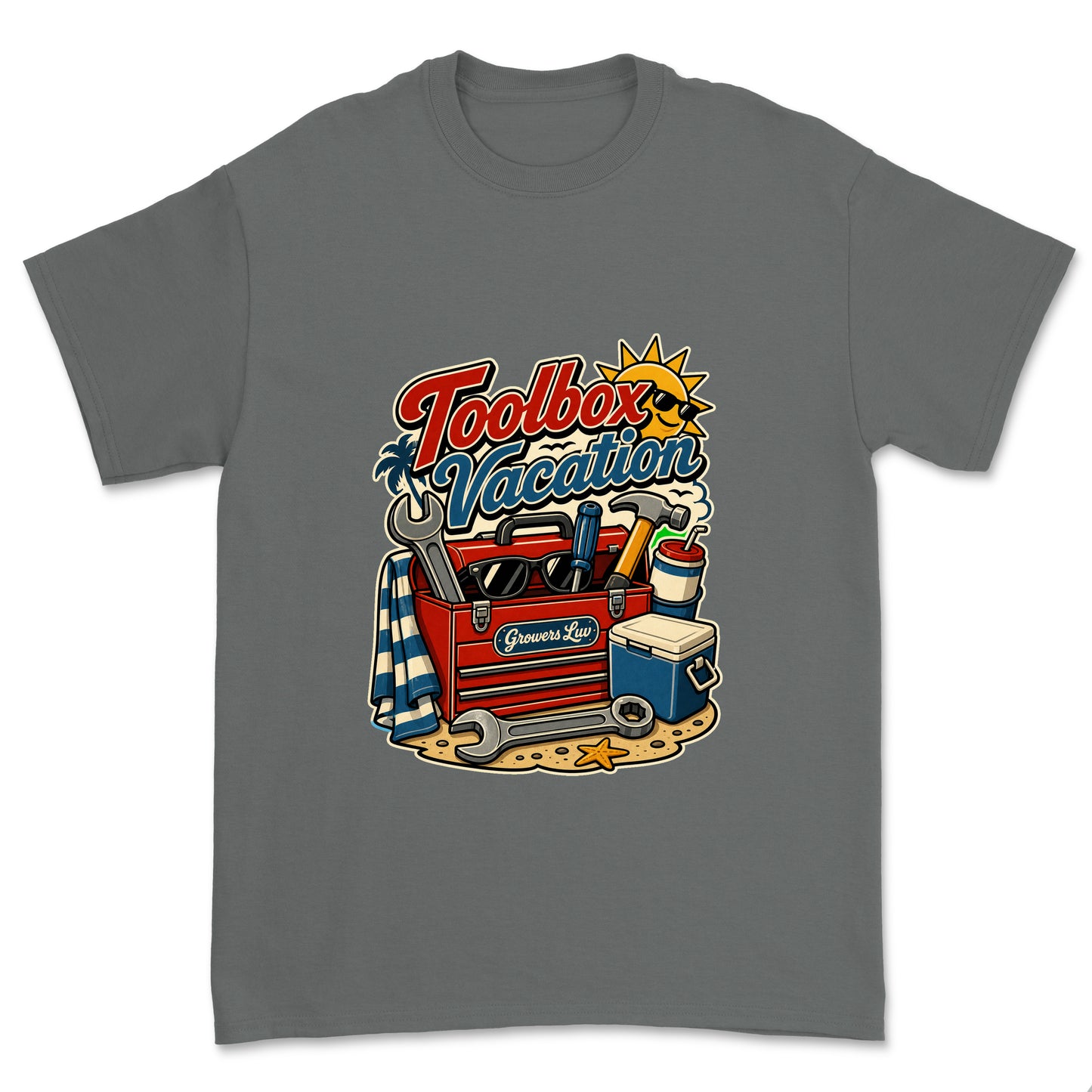 Toolbox Vacation Men's Gildan Graphic Tee in Charcoal