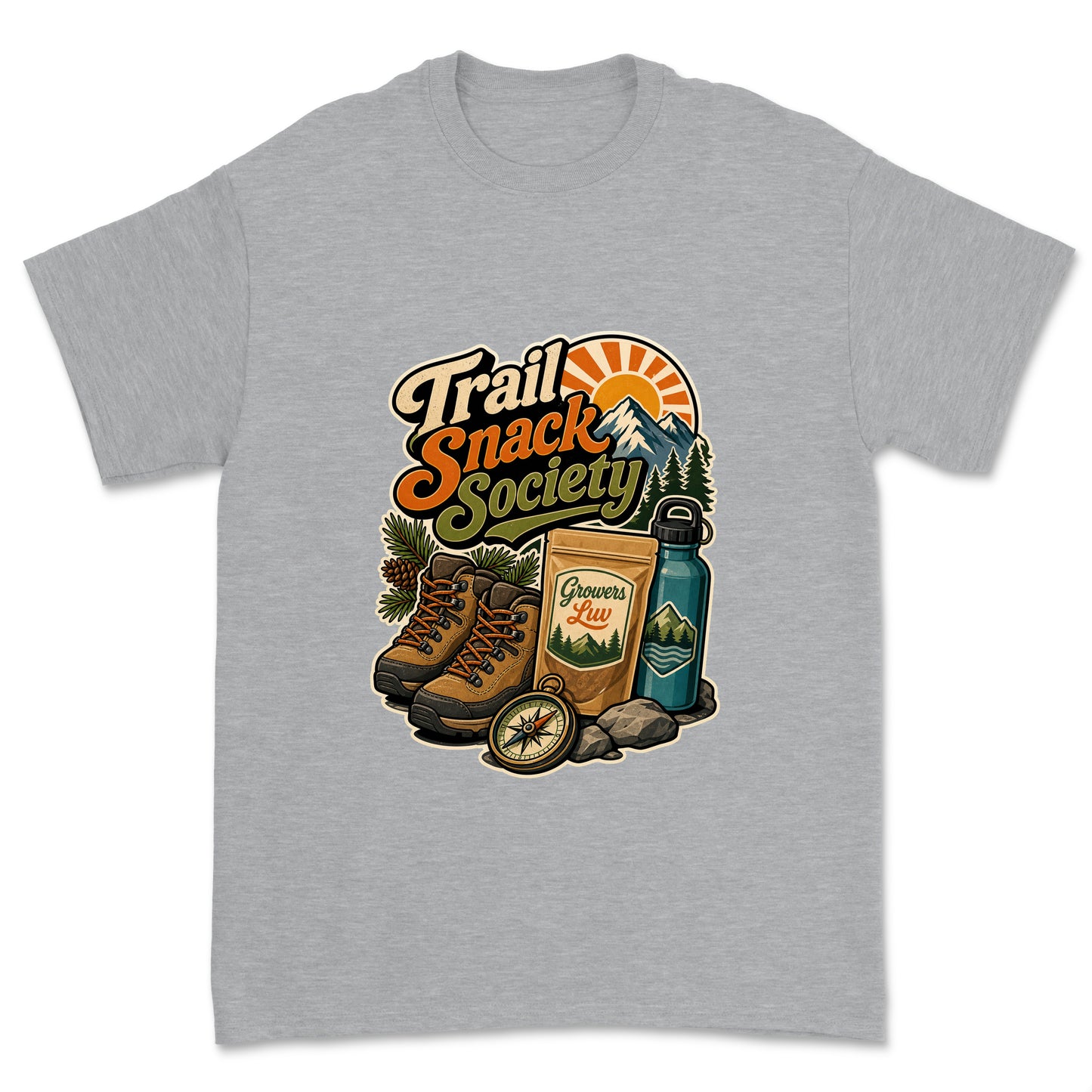 Trail Snack Society Men's Gildan Graphic Tee in Sport Grey Heather