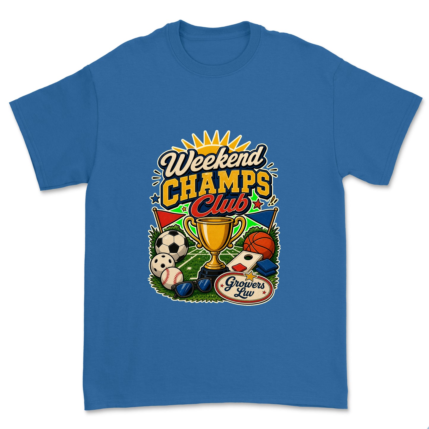 Weekend Champs Club Men's Gildan Graphic Tee in Royal
